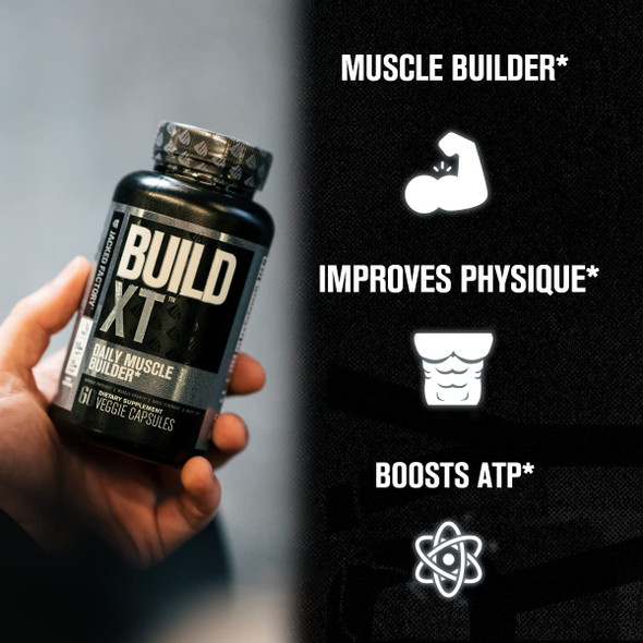 BuildXT Muscle Builder  Daily Muscle Building Supplement for Muscle Growth and Strength  Featuring Powerful Ingredients Peak02  elevATP  60 Veggie Pills