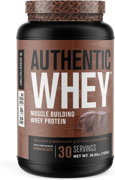 Authentic Whey Muscle Building Whey Protein Powder  Low Carb NonGMO No Fillers Mixes Perfectly  Chocolate Flavor