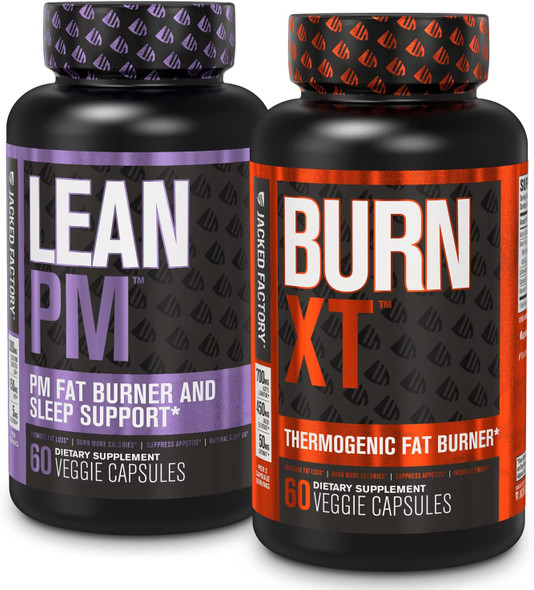 Burn XT Thermogenic Fat Burner  Lean PM Nighttime Weight Loss Supplement for Men  Women 60 Veggie Diet Pills