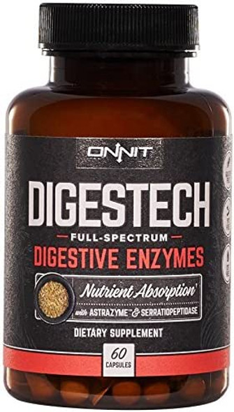 Onnit Labs Digestech Professional Grade AllNatural Digestive Enzymes Supplement 60 Count