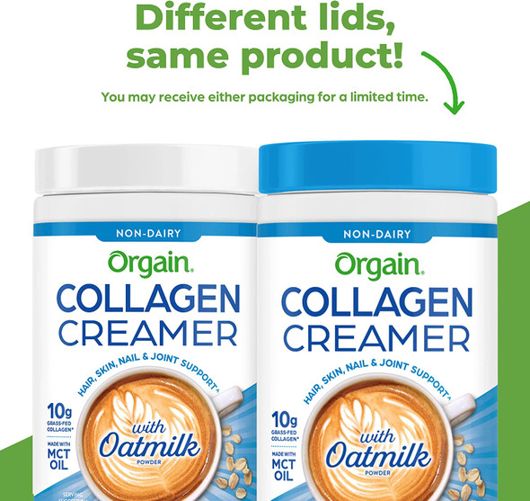 Orgain Collagen Creamer with Organic Oatmilk Powder French Vanilla  10g of Hydrolyzed GrassFed Collagen 1g of Sugar Made with MCT Avocado and Coconut Oil No Dairy or Soy NonGMO 10 oz