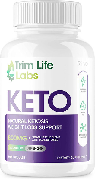 Trim Life Keto Advanced Weight Loss Supplement Ketosis Pills 60 Capsules