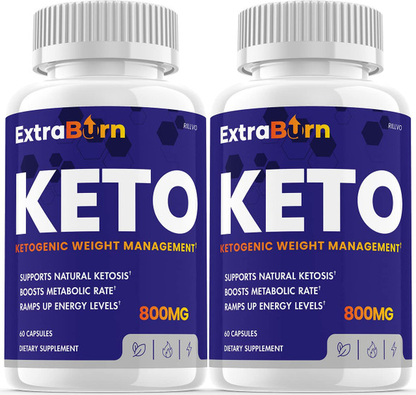 2 Pack Extra Burn Keto Pills Advanced Ketogenic Formula 120 Capsules