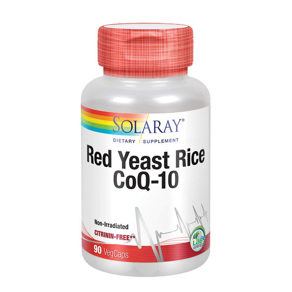 Solaray Red Yeast Rice Plus Coq-10 | With Niacin For Added Cardiovascular Health Support | Non-Irradiated & No Citrinin (90 Ct)