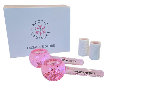 Arctic Radiance Ice Globes Freezer Safe Improve Circulation and Complexion Radiant Skin Eliminate Puffiness Slow Tension Headaches Freeze Aging Minimize Pores Pink