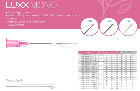 Luxx PCL Thread/Face/Body Lifting/No Cog/Mono SmoothType/20Pcs/Made in S.Korea/Made in S.Korea 30G13mm