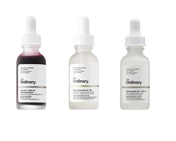 The Ordinary Niacinamide 10  Zinc 1 30ml  Peeling Solution 30ml AHA 30  BHA 2 and Hyaluronic Acid 2  B5 30ml BUNDLE