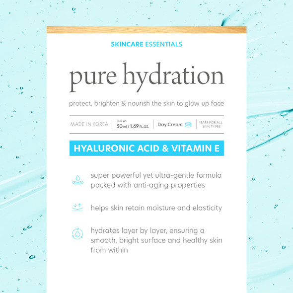 Pure Formula Hyaluronic Acid  Vitamin E Facial Moisturizer Anti Aging Wrinkle  Fine Lines Cream for Face and Eyes Hydrating Korean Made Facial Moisturizer Cream with Hyaluronic Acid  Vitamin E