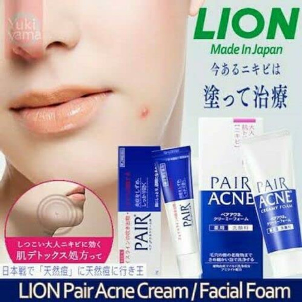 Lion PAIR Acne Cream W Reduces Itching Blemishes Rashes Redness 2x24 g