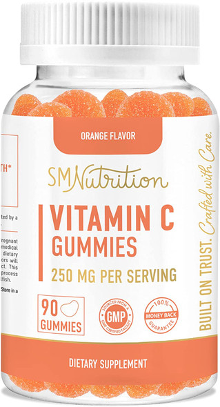 Vitamin C Gummies 250mg 90 Count 45Day Supply Adults Vitamin C Chewable Immune Support Antioxidant Support Collagen Support Citrus Flavored Immunity Gummies Vegetarian GlutenFree