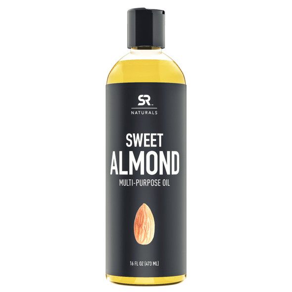 Sweet Almond Oil by SR Naturals  100 Natural Oil for Hair Skin Scalp and Aromatherapy 16oz