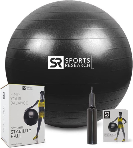 Sports Research Performance Medicine  Stability Ball  Helps Develop core Strength  Balance for Home Gym Workouts