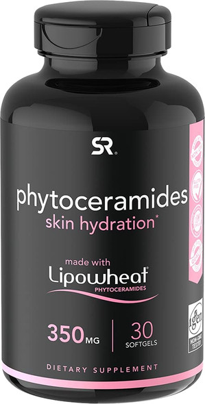 Phytoceramides 350mg Made with Clinically Proven Lipowheat  Plant Derived and GMO Free with No Fillers or Synthetic Vitamins 30 Liquid softgels