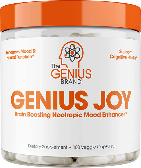 Genius Joy Nootropic Supplement w/Same Panax Ginseng  LTheanine  100 Veggie Pills