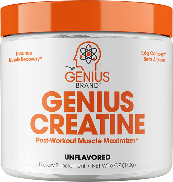Genius Creatine Powder  Pro Post Workout Recovery Drink for Lean Muscle Gain  Creapure Monohydrate  Beta Alanine  Natural Anabolic Mass Gainer for Men  Women Serious Muscle Builder 170G