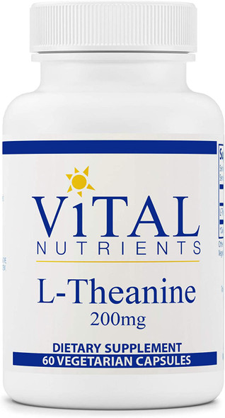 Vital Nutrients LTheanine 200 mg Supports Normal Stress Levels and Cognitive Function 60 Capsules per Bottle