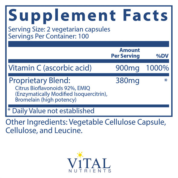 Vital Nutrients Allerc Isoquercitrin C And Bioflavonoids Respiratory And Sinus Support 200 Vegetarian Capsules