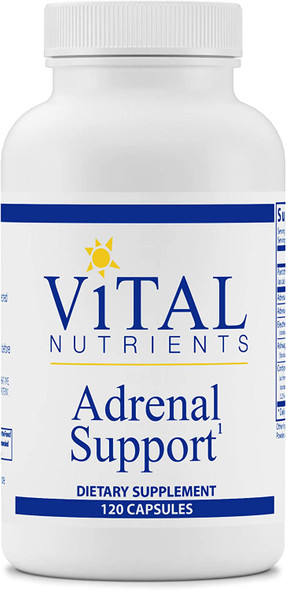 Vital Nutrients Adrenal Support Suitable for Men and Women Supports Adrenal Gland Function Supports Mild Stress and Anxiety and Supports a Healthy Immune System 120 Capsules