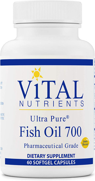 Vital Nutrients Ultra Pure Fish Oil 700 Pharmaceutical Grade HiPotency Wild Caught Deep Sea Fish Oil Cardiovascular Support with EPA and DHA 60 Softgels