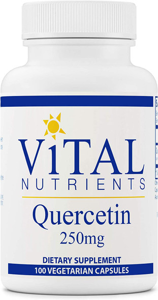 Vital Nutrients Quercetin 250mg Bioflavonoid for Sinus  Immune Support Gluten Free Soy Free Dairy Free 100 Vegetarian Capsules 25Day Supply
