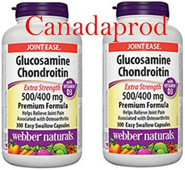 Webber Naturals Glucosamine 500mg and Chondroitin 400mg Sulfate Twin Pack 2 x 300 Capsules