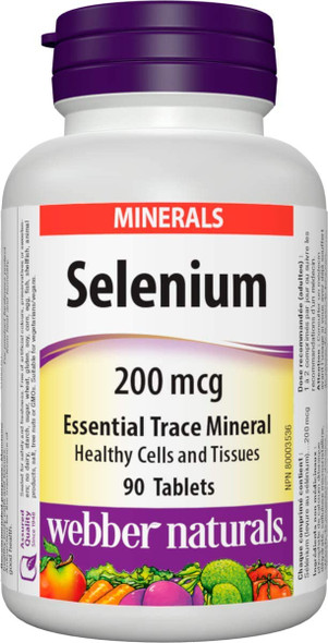 Webber Naturals Selenium 200mcg 90 Tablets per Bottle