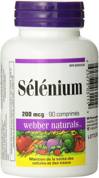 Webber Naturals Selenium 200mcg 90 Tablets per Bottle