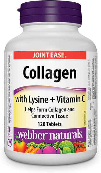 Webber Naturals Collagen Plus Lysine and Vitamin C Tablets 120Count