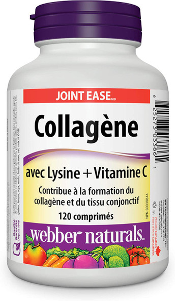 Webber Naturals Collagen Plus Lysine and Vitamin C Tablets 120Count