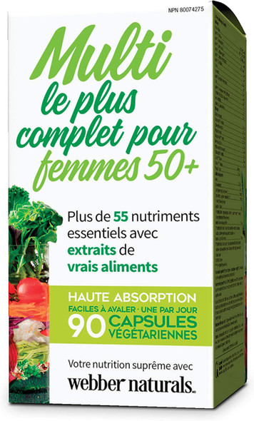 Webber Naturals Womens 50 Most Complete Multi 90 Vegetarian Capsules