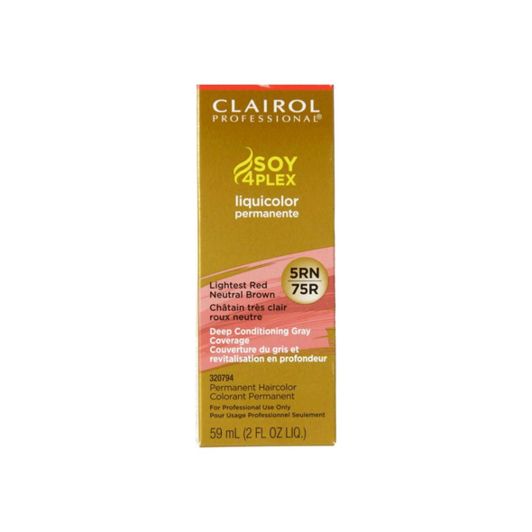 Clairol Professional 5RN/75R Lightest Red Neutral Brown LiquiColor Permanent Hair Color, 2 oz