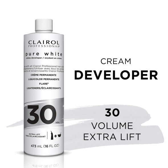 Clairol Professional Crème Developer 30 Volume Pure White Extra Lift 16 oz.