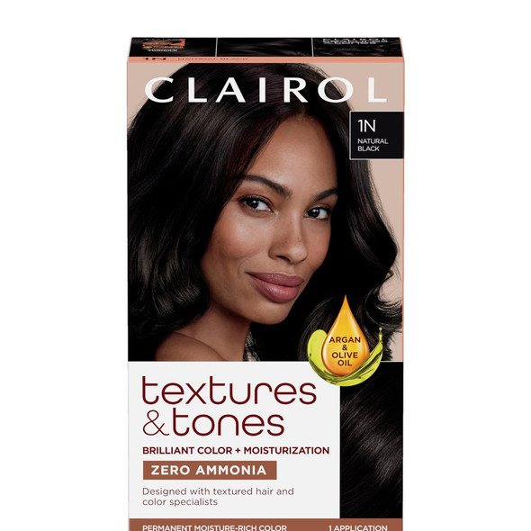 Clairol Textures & Tones Permanent Hair Color, 1N Natural Black 1 Ea