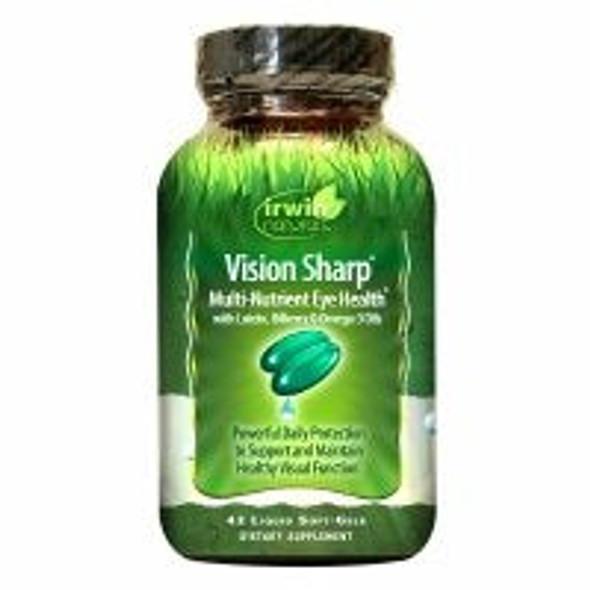 Irwin Naturals Vision Sharp Multi-Nutrient Eye Health with Lutein, Bilberry & Omega-3 Oils - 42 Liquid Soft-Gels