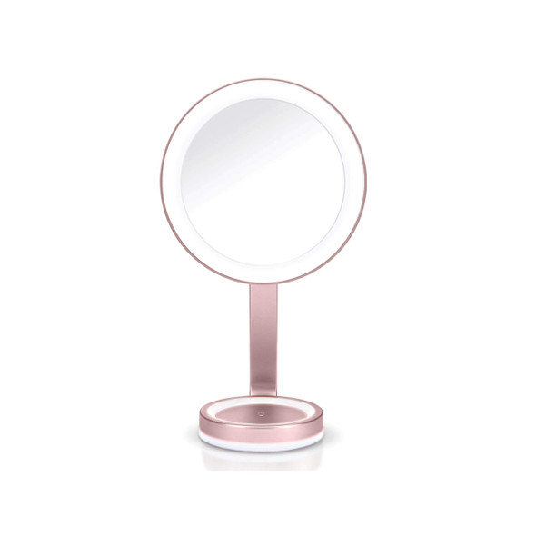 BaByliss 9450E Luminous Makeup Mirror with Magnification x10 Magnification, LED Lighting, 3 Ambient Lights, 2 Night Lights, Ultra Thin, Minimalist Design, Chrome