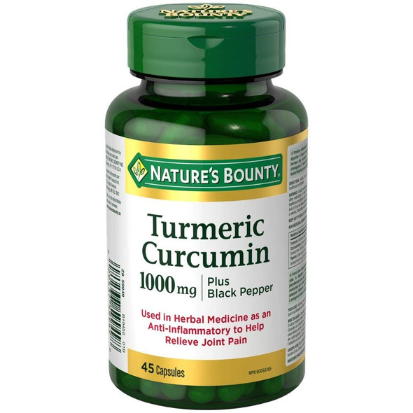 Nature's Bounty Turmeric Plus Black Pepper, 45 Count