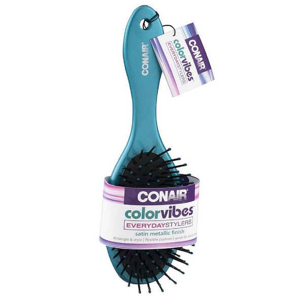 Conair ColorVibes Everyday Stylers Satin Metallic Finish Cushion Hair Brush 1 ea