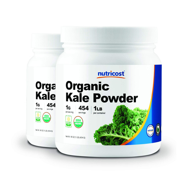 Nutricost Organic Kale Powder 1LB (2 Bottles) - All Natural, Non-GMO, Gluten Free, Pure, Premium Kale