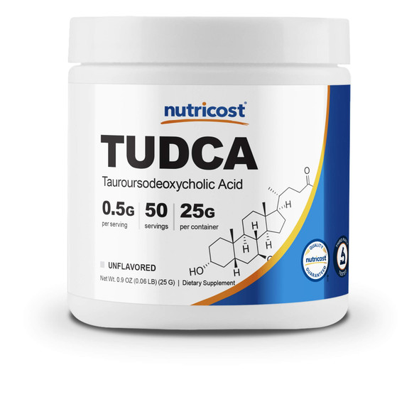 Nutricost Tudca Powder 25 Grams (Tauroursodeoxycholic Acid) - Gluten Free, Non-GMO