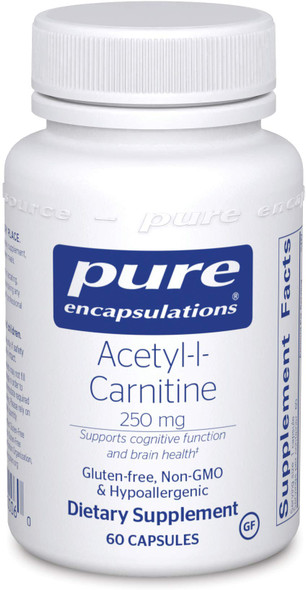 Pure Encapsulations Acetyl-l-Carnitine 250 mg | Memory Supplement for Brain, Mental Focus, and Emotional Wellness | 60 Capsules