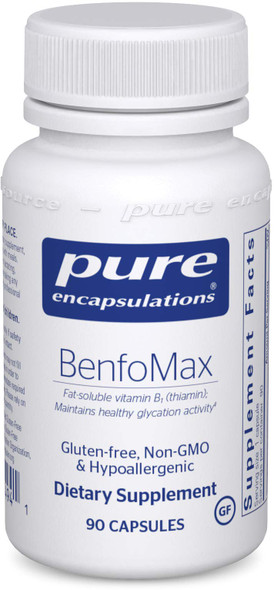 Pure Encapsulations BenfoMax | B1 (Thiamine) Supplement to Support a Healthy Glucose Metabolism and Kidney Cellular Health | 90 Capsules