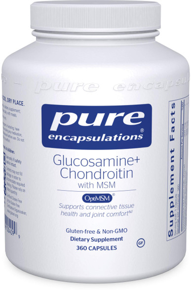 Pure Encapsulations - Glucosamine + Chondroitin with MSM - Healthy Cartilage Strength and Resilience - 360 Capsules