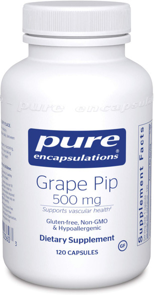 Pure Encapsulations - Grape Pip 500 Mg - Supports Vascular Health - 120 Capsules