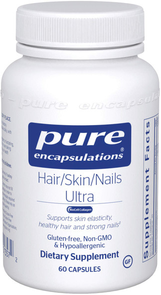 Pure Encapsulations Hair/Skin/Nails Ultra | Supplement For Collagen, Anti Aging, Keratin, Antioxidants, Skin Hydration, Health, Hair, And Nails | 60 Capsules