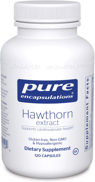 Pure Encapsulations - Hawthorn Extract - Crataegus Oxyacantha Hypoallergenic Supplement for Cardiovascular System Support - 120 Capsules