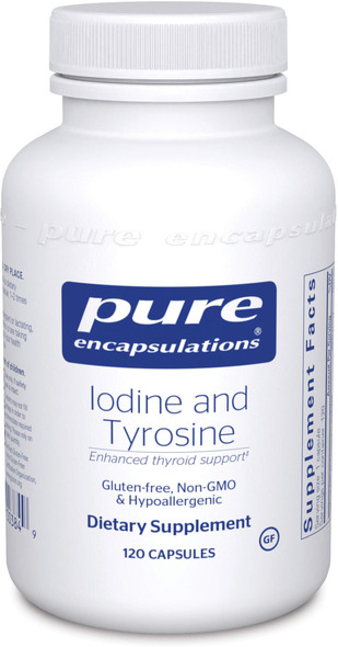 Pure Encapsulations - Iodine and Tyrosine - Hypoallergenic Supplement for Enhanced Thyroid Support - 120 Capsules