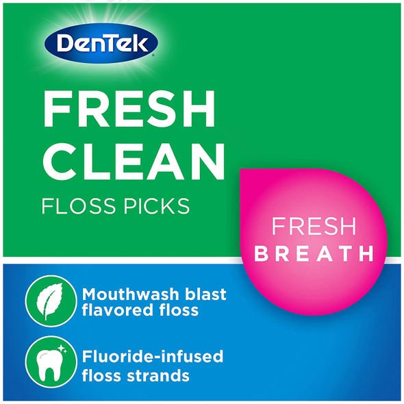 DenTek Fresh Clean Floss Picks For Extra Tight Teeth 75 Count 3 Pack