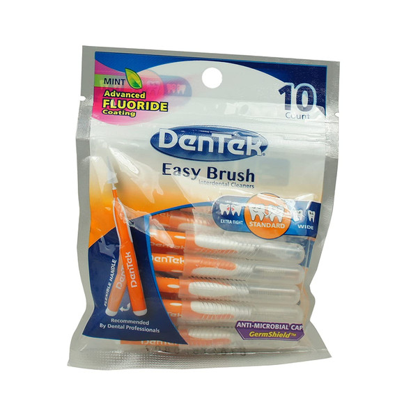 DenTek Easy Brush Advanced Clean Interdental Cleaners Standard 10 Count