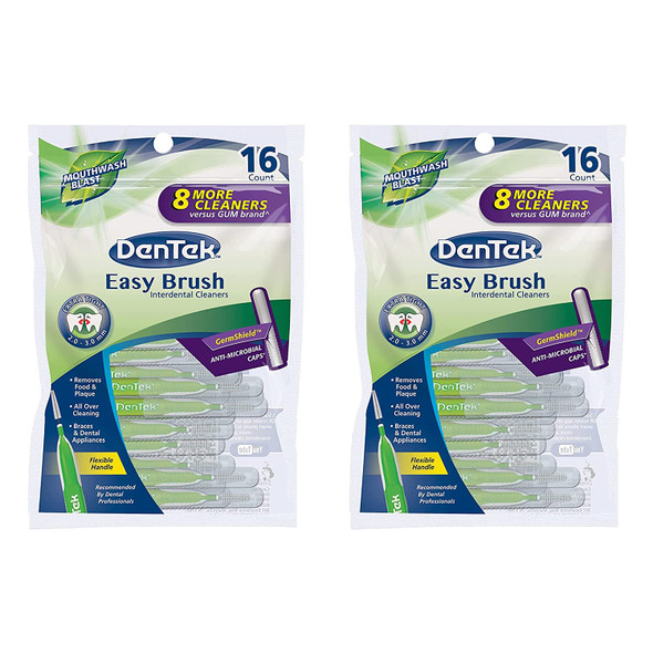 DenTek Easy Brush Fresh Mint Tight Interdental Cleaners 16 each Value Pack of 2