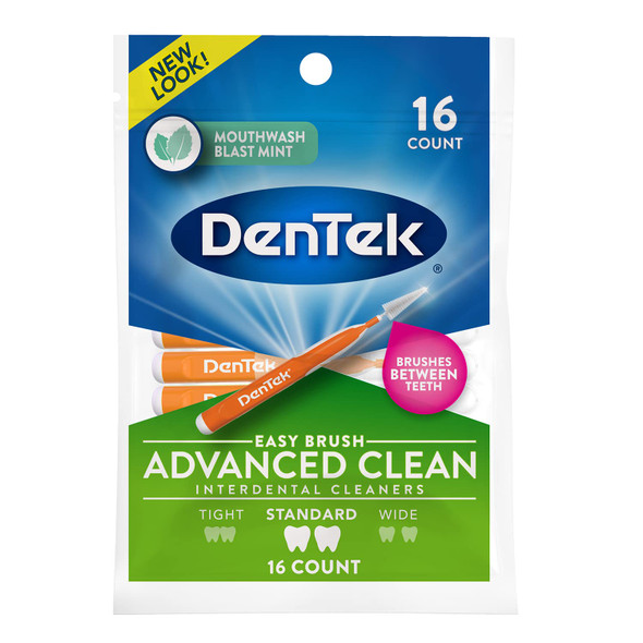 Dentek Easy Brush Interdental Cleaners 16 Count Pack of 6 by DenTek